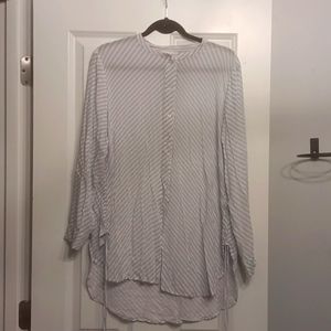 H & M striped Tunic Ruched Sides High-Low 12